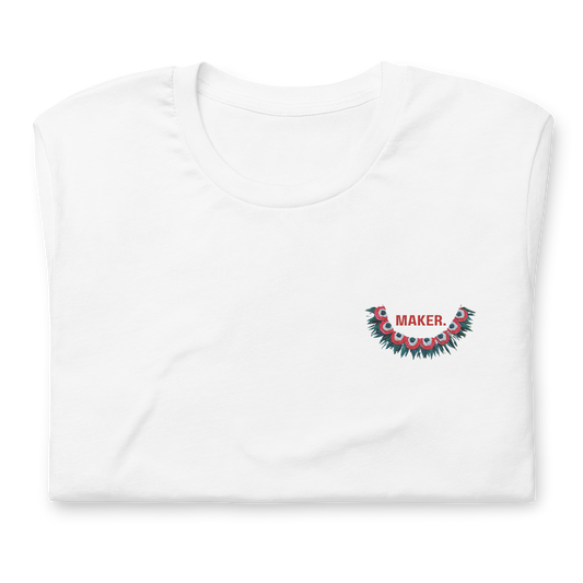 "Maker." Lei Embroidered Tee